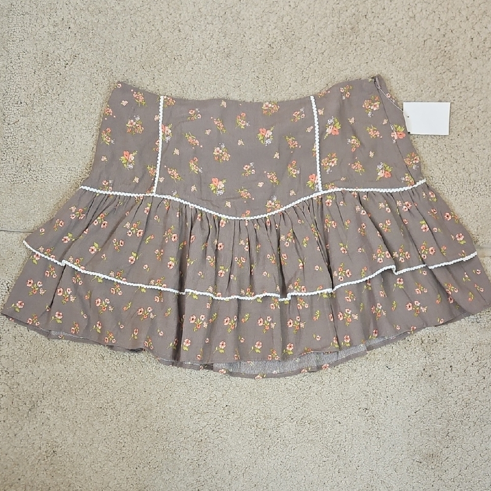 Forever 21 Floral Print Mini Skirt Size XL - Picture 2 of 6